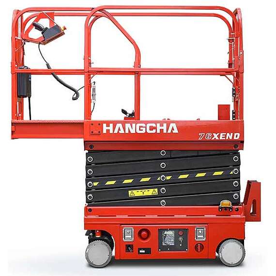 HANGCHA 78XEN 230 кг 6 м Ножничный подъемник аккумуляторный с доставкой в Омск, Грузоподъемность: 230 кг, Высота подъема, м.: 5.8 м, Тип питания: аккумуляторные (DC), Напряжение: 24 В, Тип батареи: Кислотная, обслуживаемая купить по выгодной цене 100kwatt.ru