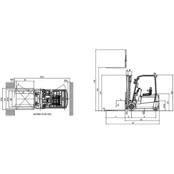 XILIN CPD20SA-16 Li-ion 1,6 т 3 м Погрузчик электрический трехопорный (900 мм 48V/350AH/100A) арт. 1025894 с доставкой в Омск купить по выгодной цене 100kwatt.ru