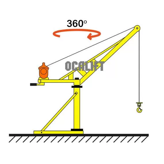 OCALIFT KADET 400 кг Мини кран переносной поворотный со стрелой (без лебёдки) с доставкой в Омск купить по выгодной цене 100kwatt.ru