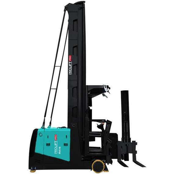 PROLIFT PRO RVX 1650 1,6 т 5 м Узкопроходный штабелер с подъемом кабины оператора с доставкой в Омск, Грузоподъемность: 1.6 тонны (1600 кг), Высота подъема вил, м.: 5 м, Напряжение: 80 В, Тип батареи: Кислотная, обслуживаемая купить по выгодной цене 100kwatt.ru