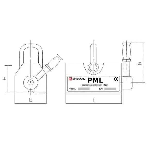 СИБТАЛЬ (GRM) PML 5000 кг Магнитный захват с доставкой в Омск купить по выгодной цене 100kwatt.ru