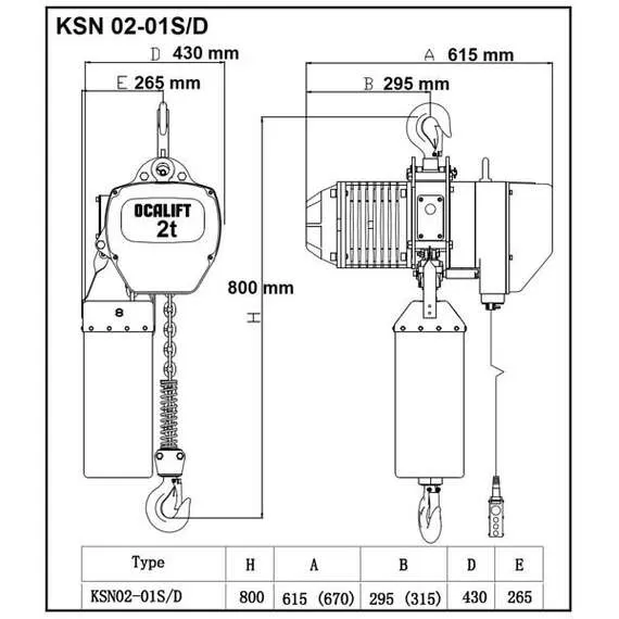 OCALIFT 02-01S 2 т 24 м Таль 380в электрическая цепная стационарная на крюке с доставкой в Омск купить по выгодной цене 100kwatt.ru