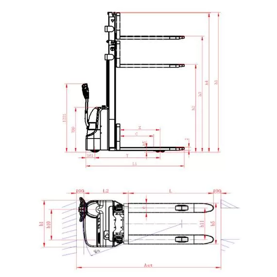 OXLIFT AX 1230H 3000 Мм 1200 Кг Самоходный Штабелер с доставкой в Омск купить по выгодной цене 100kwatt.ru